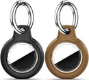 Upgrade Waterproof 2 Pack Airtags Holder with Apple Airtags Keychain, Hard PC Air Tag Case, Anti-Scratch & Shock Air tag Holder, Men's Women's Keyrings & Keychains-Black+Brown by TinyTreasures Baby Boutique