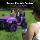 2 Seater Ride on Car Truck, 12V Kids Electric Ride on Toy for Big Kids Age 3-8 w/Remote Control- Purple by TinyTreasures Baby Boutique