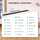 MUSTAR Digital Piano 88 Key Weighted with Stand, 88 Key Semi Weighted Keyboard Piano MEP-1000, Portable Electric Piano Keyboard 88 Keys with Bluetooth Connection, Case, Sustain Pedal, MDF, White by TinyTreasures Baby Boutique