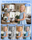 Digital Camera, 44MP FHD 1080P Camera for Kid with 16X Zoom Anti Shake, Compact Small Camera with 32GB SD Card, Digital Camera for Teens for Teens Girls Kids Adults(White) by TinyTreasures Baby Boutique