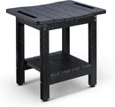 HDPE Shower Bench Seat Capacity 300LB, Waterproof Bathroom Stool with Side Carry Holes, Compact 16.8" L Design, Non-Slip Shower Seat for Elderly, Shaving Legs & Spa - Indoor/Outdoor Use(Black) by TinyTreasures Baby Boutique