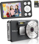 4K Digital Camera for Teens, FHD 64MP Digital Camera for Kids with 64GB SD Card, 18X Digital Zoom Cameras for Photography, Point and Shoot Video Camera for Kids, Black by TinyTreasures Baby Boutique