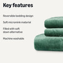 Amazon Basics Reversible Sherpa Comforter Set with Pillow Sham, Green, King by CozyNest Decor