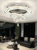 Flashing God Dia 40" Crystal Chandelier,LED Crystal Flush Mount Ceiling Light Modern Chandeliers for Bedrooms Dining Room,Living Room by CozyNest Decor