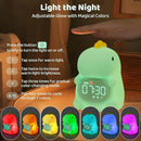 Dinosaurs Alarm Clock with Night Light for Kids with Sleep Training and Sound Machine, Rechargeable Silicone Lamp OK to Wake Clock，Cute Animal Tabletop Lamp, Perfect Sleep Companion for Boys Girls by TinyTreasures Baby Boutique