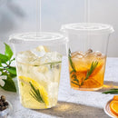 100 Pack - 16 oz Clear Plastic Cups with Lids and Straws, Sturdy & Food Safe Iced Coffee Cups with lids, Disposable Plastic Smoothie Cups for Cold Drinks by TinyTreasures Baby Boutique