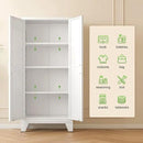 61" Tall Farmhouse Metal Pantry Cabinet, Kitchen Pantry Storage Cabinets with 2 Barn Door and Adjustable Shelves,Metal Pantry Storage Cabinet,for Kitchen,Laundry Room,Home Office,Kids Room (White) by CozyNest Decor