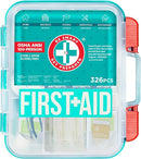 Be Smart Get Prepared First Aid Kit, Teal, 326 Piece, Exceeds OSHA and ANSI Guidelines 100 People - Office, Home, Car, School, Emergency, Survival, Camping, Hunting and Sports by TinyTreasures Baby Boutique