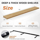 Fun Memories 48 Inch Floating Shelves for Wall, Set of 2 – Rustic Wood Wall-Mounted Shelves with Invisible Brackets for Bedroom, Bathroom, Kitchen – Storage, Books, or Decor, Oak by CozyNest Decor