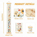Personalized Name Growth Chart Wall Decor for Kids – Canvas Removable Height Chart Measuring Ruler 59" x 7.9" (Flowers) by TinyTreasures Baby Boutique