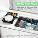 LEMIKKLE Expandable Dish Drying Rack- Space-Saving Dish Rack, Dish Drainers for Kitchen Counter with a Cutlery Holder, Over The Sink Dish Racks Fit for 14’’-19’’ Kitchen Sink Grey by CozyNest Decor