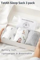 TotAha Sleep Sack 0-6 Months 3-Pack,Stretchy,Buttery Soft Swaddle Transition Sleeping Bag,Light Baby Wearable Blanket with 2-Way Safe Zippers for Boys and Girls, 0.5 TOG by TinyTreasures Baby Boutique