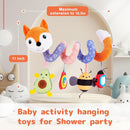 Koty Car Seat Toys, Infant Baby Spiral Plush Activity Hanging Toy for Stroller Bar Pram Crib with Music Box BB Squeaker & Rattles(Orange Fox) by TinyTreasures Baby Boutique