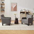 STHOUYN Living Room Chairs Accent Chairs Set of 2, Waiting Room Arm Chairs, Reading Chairs for Bedroom Comfy Club Chair Tufted, Office Small Space (2, Grey) by CozyNest Decor