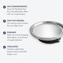 Avanchy Open Baby Plates with Suction – Stainless Steel Divided Plates for Toddlers, BPA-Free, Dishwasher Safe, Unbreakable, Non-Toxic, 100% Silicone Suction – Orange by TinyTreasures Baby Boutique