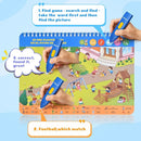 Interactive Search and Find Activity Books for Kids Ages 3-5, Toddler Travel Games Toys for Car Airplane, Road Trip Activities for Kids 4-8, Educational Preschool Learning Toys Gift with a Talking Pen by TinyTreasures Baby Boutique