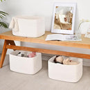 3-Pack Shelf Baskets for Organizing, Woven Storage Basket for Shelves, Cotton Rope Storage Bins for Toys Books, Nursery Towel Baskets for Classroom, 14.96"X9.8"X8.85", White by CozyNest Decor