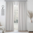 ANRODUO Back Tab Blackout Curtains for Bedroom Living Room, Rod Pocket Pinch Pleated Thermal Insulated Room Darkening Curtains 90 Inches Long 2 Panels, Greyish White, 42 x 90 Inch by TinyTreasures Baby Boutique