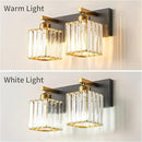 Modern Bathroom Vanity Light 2-Lights Black Gold Crystal Bathroom Wall Light Vanity Light Fixtures，12.59-inch Modern Minimalist Design by CozyNest Decor