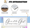 Give It To God And Go To Sleep Sign Wall Decor 40x15 Inch Large Farmhouse Master Bedroom Above Bed Hanging Wall Art Rustic Guest Room Wood Framed Over Bed Wall Decoration (White) by CozyNest Decor