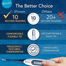 iProven Oral Thermometer, Measures in 10 seconds with flexible tip and fever alarm, Digital Medical Thermometer for adults, kids and toddlers - DTR-1221A by TinyTreasures Baby Boutique
