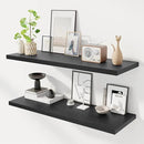 40" Floating Shelves for Wall, 12" Deep Slim Black Floating Shelves, Wall-Mounted Shelves for Bedroom, Living Room, Kitchen, Bathroom - Set of 2 by CozyNest Decor