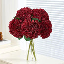 8Pcs Burgundy Fake Flowers Silk Hydrangea Artificial Flowers Bouquets Faux Hydrangea Stems for Home Table Centerpieces Wedding Party Decoration by CozyNest Decor
