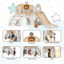 XJD 8 in 1 Toddler Slide Set, Kids Slide for Toddlers Age 1+, Toddler Climber Slide PlaySet with Basketball Hoop and Ball,Outdoor Indoor Playground for Toddlers 1-3 (Beige Coffee, 8 in 1) by TinyTreasures Baby Boutique