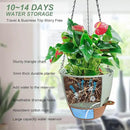 Hanging Planters for Indoor Outdoor Plants, 1 Set Self Watering Hanging Pot with Drainage Holes & Removable Tray (Green-12inch, 12'') by CozyNest Decor