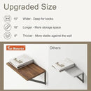 Fun Memories 18" W x10 D Floating Shelves, Farmhouse Wall Shelves Home Decor Shelf, Deep Bathroom Shelves with Bracket, 10 Inch Deep Wall Shelf for Living Room, Kitchen, Bedroom, Walnut, Set of 2 by CozyNest Decor