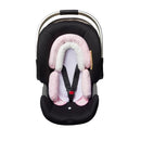 Pro Goleem Breathable 3-in-1 Baby Car Seat Head Support, Soft Infant Car Seat Insert, Carseat Cushion for Newborn, Perfect for Car Seat, Strollers, Swings, Carrier, Bouncer, Pink and White by TinyTreasures Baby Boutique