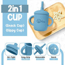 O'doe 17-Piece BPA-Free Silicone Baby Feeding Set | Thick & Soft Suction Plates, Baby Bowls, Wooden Fork & Spoon, and More | Make Mealtime Fun and Easy for Your Little One (Blue, V2) by TinyTreasures Baby Boutique