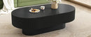 43.3" Oval Fluted Coffee Table Modern Elegant Drum End Table, Minimalist Center Table 7.8" Thick Tabletop with Sturdy Base for Living Room, Bedroom, Apartment,Easy Assembly, Black by CozyNest Decor