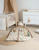 Blissful Diary Baby Play Gym & Activity Mat, Leaf Shaped Baby Tummy Time Play Mat with 6 Detachable Toys, Promotes Motor Skills & Sensory Development, Newborn Baby Essentials Gift, Oatmeal Beige by TinyTreasures Baby Boutique