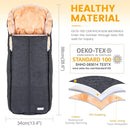Orzbow Stroller Footmuff Universal | Faux Wool Baby Bunting Bag | Warm, Weather-proof, Adjustable Buckles | Winter Stroller Blanket Cover | Baby Sleeping Bag for Cold Weather Accessories, Dark Grey by TinyTreasures Baby Boutique