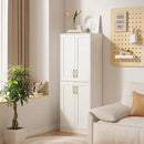 Storage Cabinet, Kitchen Pantry with Doors & Shelf, Tall Storage Cabinet for Bathroom, Living Room, Entryway,White by CozyNest Decor