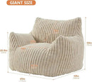 Giant Bean Bag Chairs for Adults with Filling Plush Fluffy Bean Bag Chairs for Teens with Armrests Comfy BeanBag Lazy Couch Sofa Chair for Bedroom Living Room Reading by CozyNest Decor