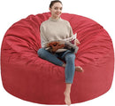 3FT Bean Bag Chair, Comfy Bean Bag Chairs with Memory Foam Filled, Fluffy Beanbag Sofa with Dutch Velvet Cover, Round BeanBag Chairs for Living Room, Playroom - Red by TinyTreasures Baby Boutique