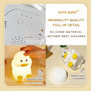 Soft Silicone Cute Duck Night Light, 2-Level Brightness 6 Colors Changeable, with Timing Function Rechargeable Night Light for Nursery Kids Bedroom, Toddler Gift by TinyTreasures Baby Boutique