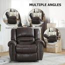 CANMOV Leather Recliner Chair Set of 2, Classic and Traditional Manual Recliner Chair with Comfortable Arms and Back,Manual Single Recliner Sofa for Living Room, Dark Grey by CozyNest Decor