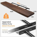 Wood Floating Shelves for Wall, 48 Inch Floating Shelves Wall Mounted, Rustic Live Edge Elm Wood Shelf for Home Decor, Heavy-Duty Storage Shelves for Books, Bathroom, Kitchen, Walnut Finish by CozyNest Decor
