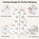 Baby Sleep Sack 12-18 Months 0.5 Tog Wearable Blanket Baby, 3 Pack 100% Cotton Lightweight Sleeping Sack with 2-Way Zipper for Infant Toddler Apricot White Sun Clouds by TinyTreasures Baby Boutique