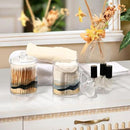 2 Pack Qtip Holder Organizer Dispenser Marble Mountain Bathroom Storage Canister Cotton Ball Holder Container for Cotton Pads/Swabs/Floss by CozyNest Decor