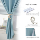 Self Adhesive Curtains, Black Out Shade for Window, Blackout Fabric Temporary Window Coverings Easy to Hang Curtains No Rod Needed, Use for Bedroom, Room, Kitchen, 59" W X 84" L, Lake Blue, 1 Panel by TinyTreasures Baby Boutique