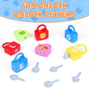 AXEARTE Montessori Educational Toys - Alphabet Learning Locks and Keys for Toddlers - 26 Locks & Keys Set - Baby Sensory Fine Motor Skills Toys - ABC Locks and Keys by TinyTreasures Baby Boutique