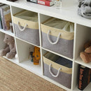 TheWarmHome Storage Bins Baskets for Organizing - Extra Jumbo 3 Pack 20.5Lx15.7Wx13.8H Sturdy Fabric Storage Basket for Shelves, Decorative Foldable Closet Nursery Toy (Gold&Grey) by TinyTreasures Baby Boutique