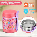 Bento Lunch Box Set With 10oz Soup Thermo, Leak-proof Lunch Containers with 4 Compartment, Kids Hot Thermo Food Jar/Insulation Lunch Bag, Food Containers for School（Rainbow） by TinyTreasures Baby Boutique