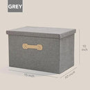 Enzk&Unity Decorative Storage Boxes with Lids, 3 Pack Grey Fabric Storage Bins with Handle, Foldbale and Stackable Storage Boxes for Shelf, Closet, Bedroom, Living Room by CozyNest Decor