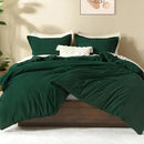 Litanika Comforters Emerald Green Oversized King Size, 3 Pieces Lightweight Solid Bedding Comforter Set, All Season Fluffy Bed Set (120x98In Comforter & 2 Pillowcases) by CozyNest Decor