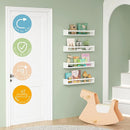 Forbena 24 Inch Wall Bookshelf for Kids Bedroom Set of 4, White Floating Nursery Book Shelves for Baby Toddler Children Girls Boys Room Decor, Large Wood Wall Mount Bookshelves and Toy Storage by TinyTreasures Baby Boutique